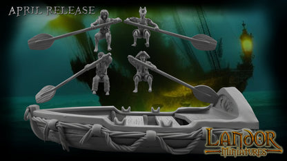 Pirate Rowboat – Landor Miniatures 3D Printed Miniature (32mm) - image 7