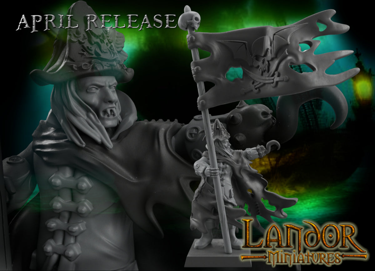 Vampire Pirate Captain – Landor Miniatures 3D Printed Miniature (32mm) - image 5