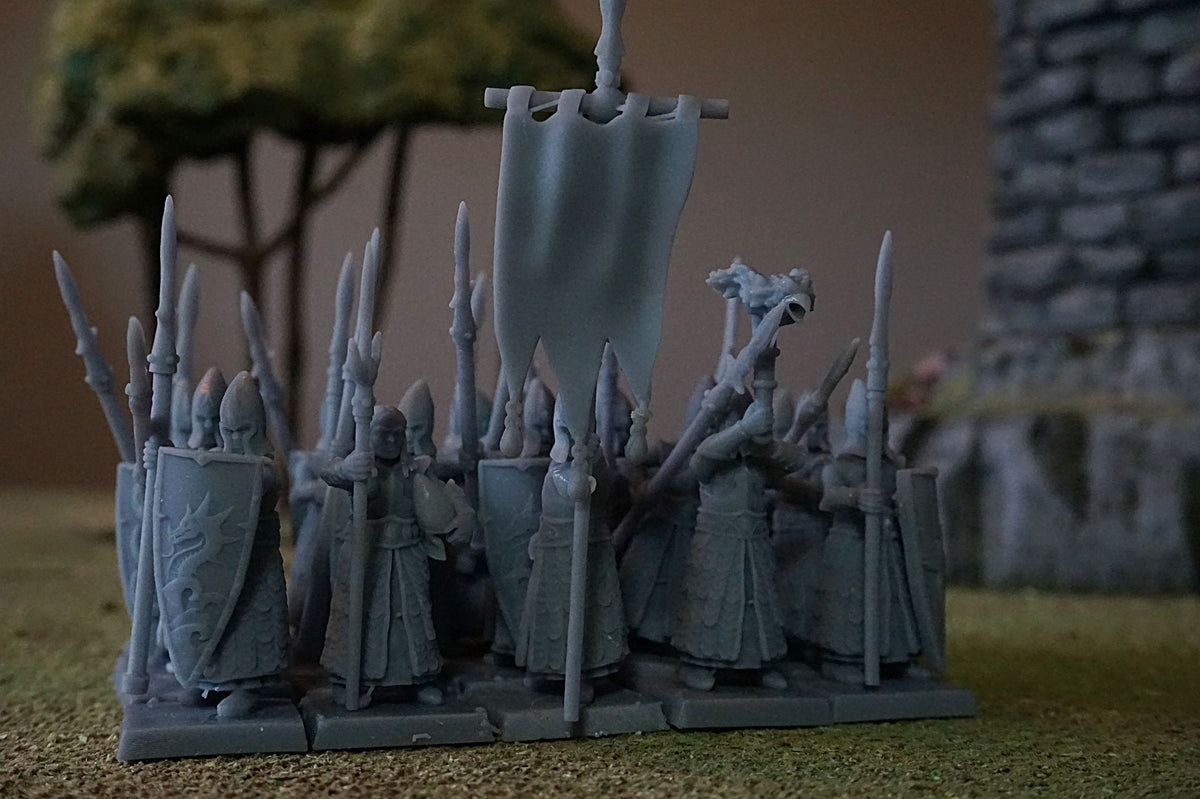 Elven Spearmen – Landor Miniatures 3D Printed Miniature (32mm) - image 1
