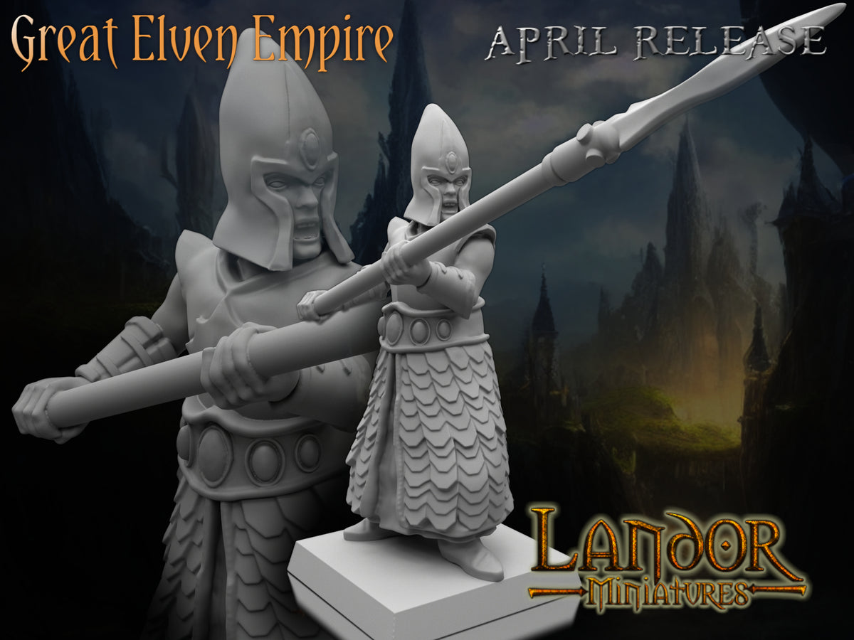 Elven Spearmen – Landor Miniatures 3D Printed Miniature (32mm) - image 12
