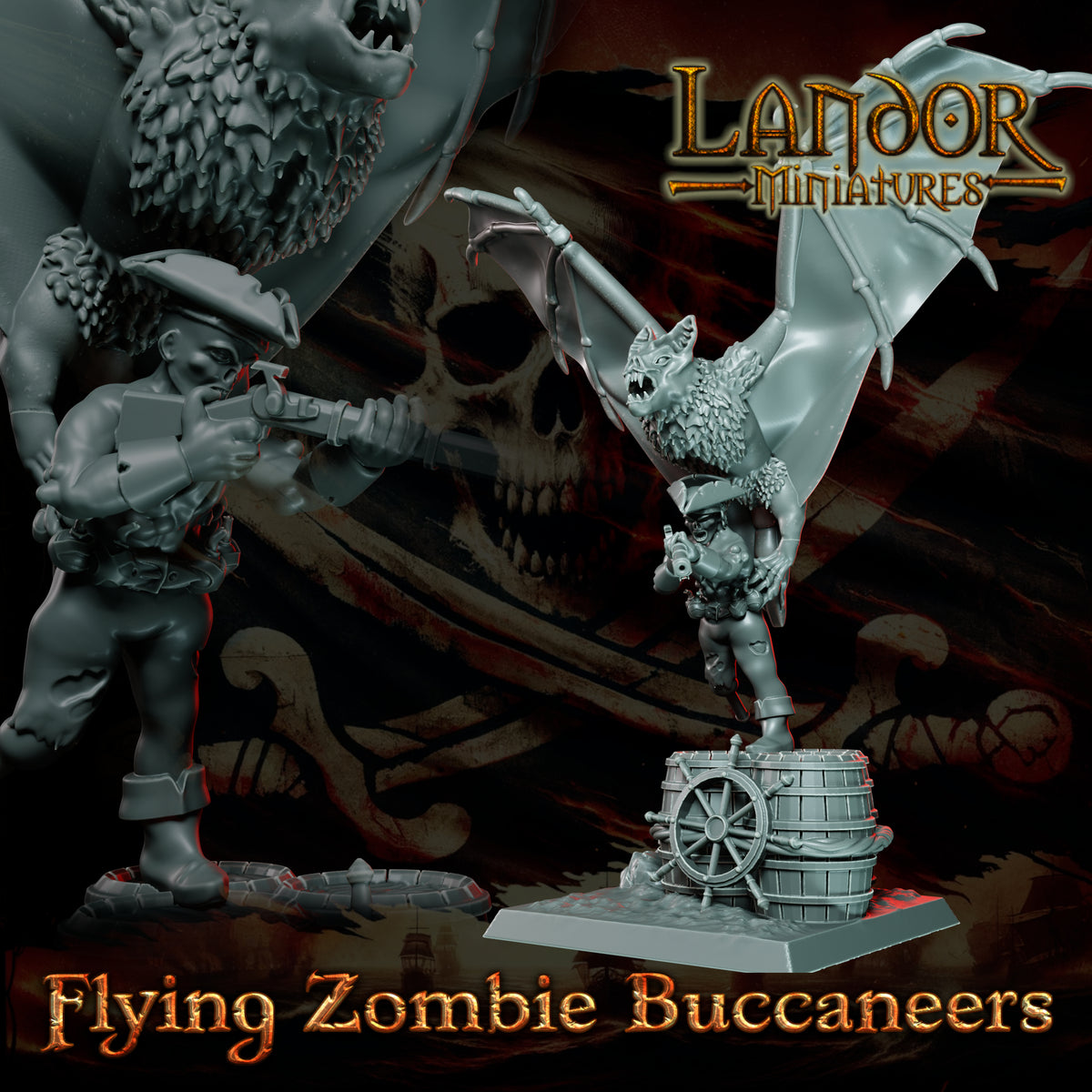 Flying zombie buccaneers – Landor Miniatures 3D Printed Miniature (32mm) - image 8