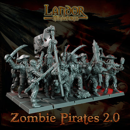 Zombie Pirates 2.0 – Landor Miniatures 3D Printed Miniature (32mm) - image 3