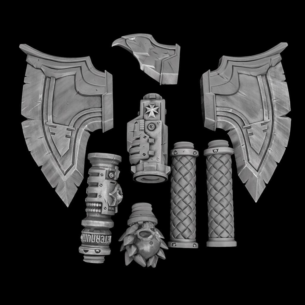 Fantasy Axe Cosplay - Modular Blade Design With Raven Head Detail | Eternal Forge Collection
