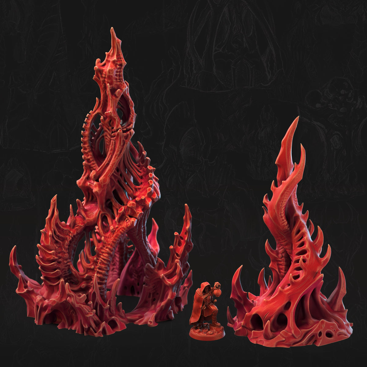 Organic Spires Bone Dominion 3D printed tabletop terrain by 3DHexes – view 2