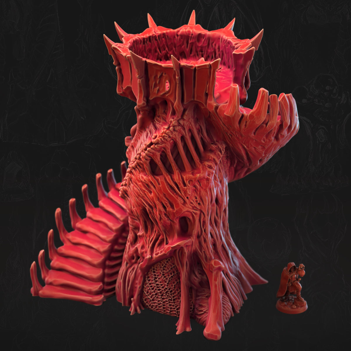 The Ribtower Bone Dominion 3D printed tabletop terrain by 3DHexes – view 2