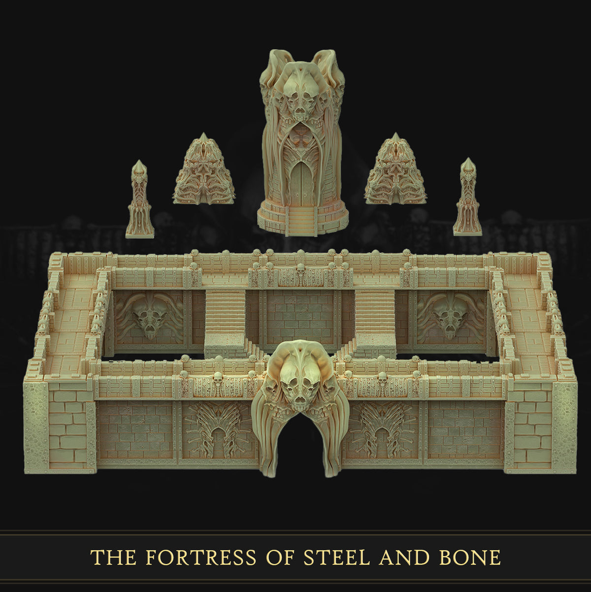 The Fortress of Steel and Bone Crossroads 3D printed tabletop terrain by 3DHexes – view 2