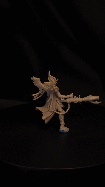 Grimdark Fire-Elf Miniature With Blast Effect! 32mm 50mm 100mm 150mm