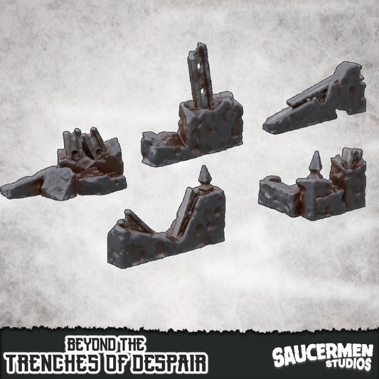 Scatter - Concrete Debris – Beyond the Trenches of Despair | Saucermen Studios 3D Printed Tabletop Terrain (28-32mm) - image 1