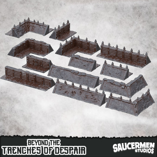 Low Trench Defences – Beyond the Trenches of Despair | Saucermen Studios 3D Printed Tabletop Terrain (28-32mm) - image 1