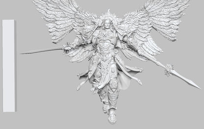 Armored Vampire Angel Leader Miniature – 3D Printed Tabletop Proxy Model