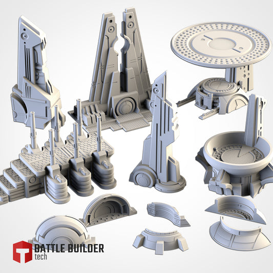 Xeno Buildings Terrain Set or Pieces {By TXARLIFACTORY}