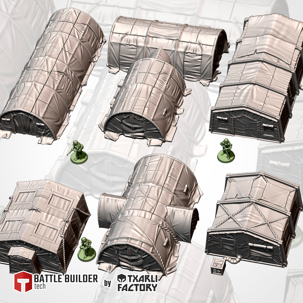 Military Barracks Set – Modular Military Terrain by {TxarliFactory}