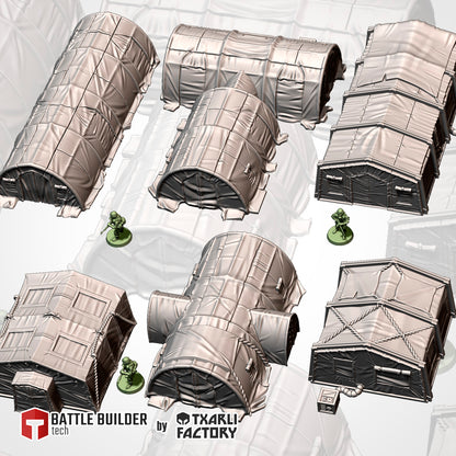 Military Barracks Set – Modular Military Terrain by {TxarliFactory}