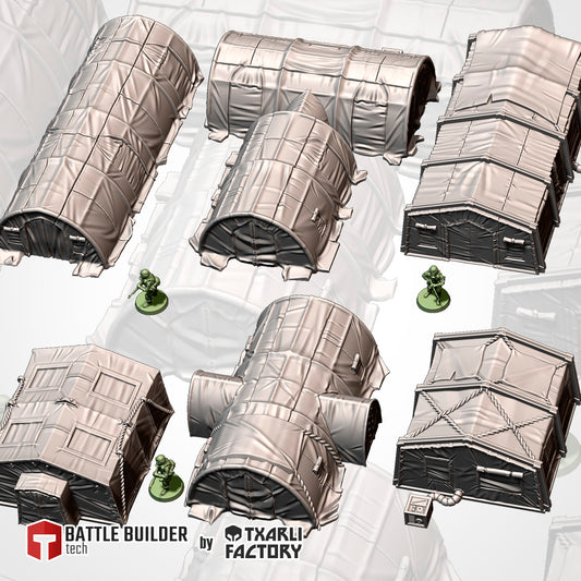 Military Barracks Set – Modular Military Terrain by {TxarliFactory}