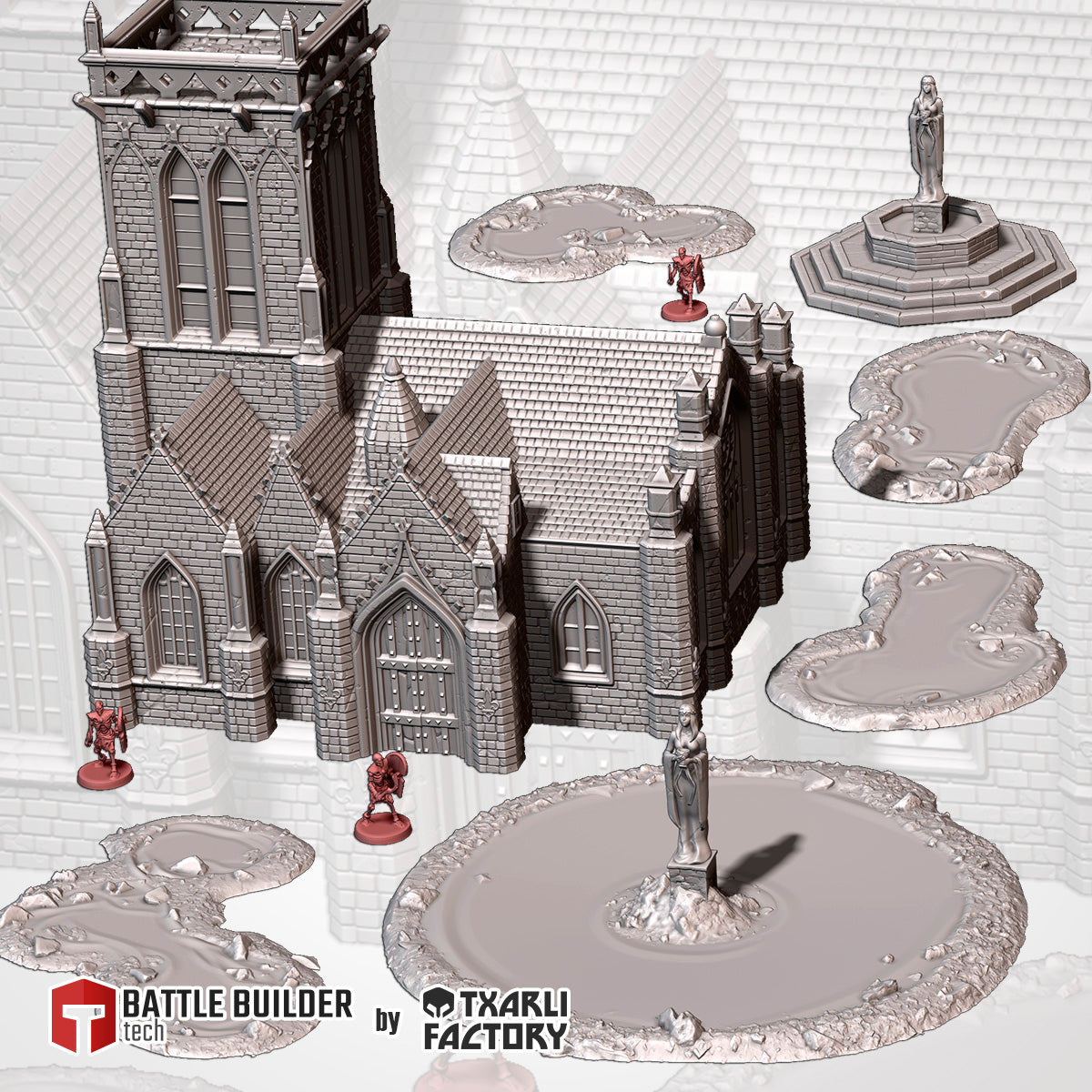 Sacred Place Terrain – Gothic Cathedral & Holy Grounds {by TxarliFactory}