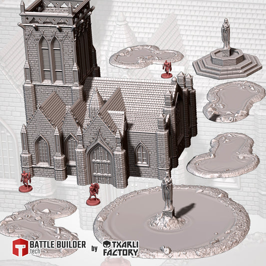 Sacred Place Terrain – Gothic Cathedral & Holy Grounds {by TxarliFactory}