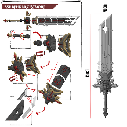 Ashrender Claymore – Full-Scale LED-Ready Cosplay Greatsword
