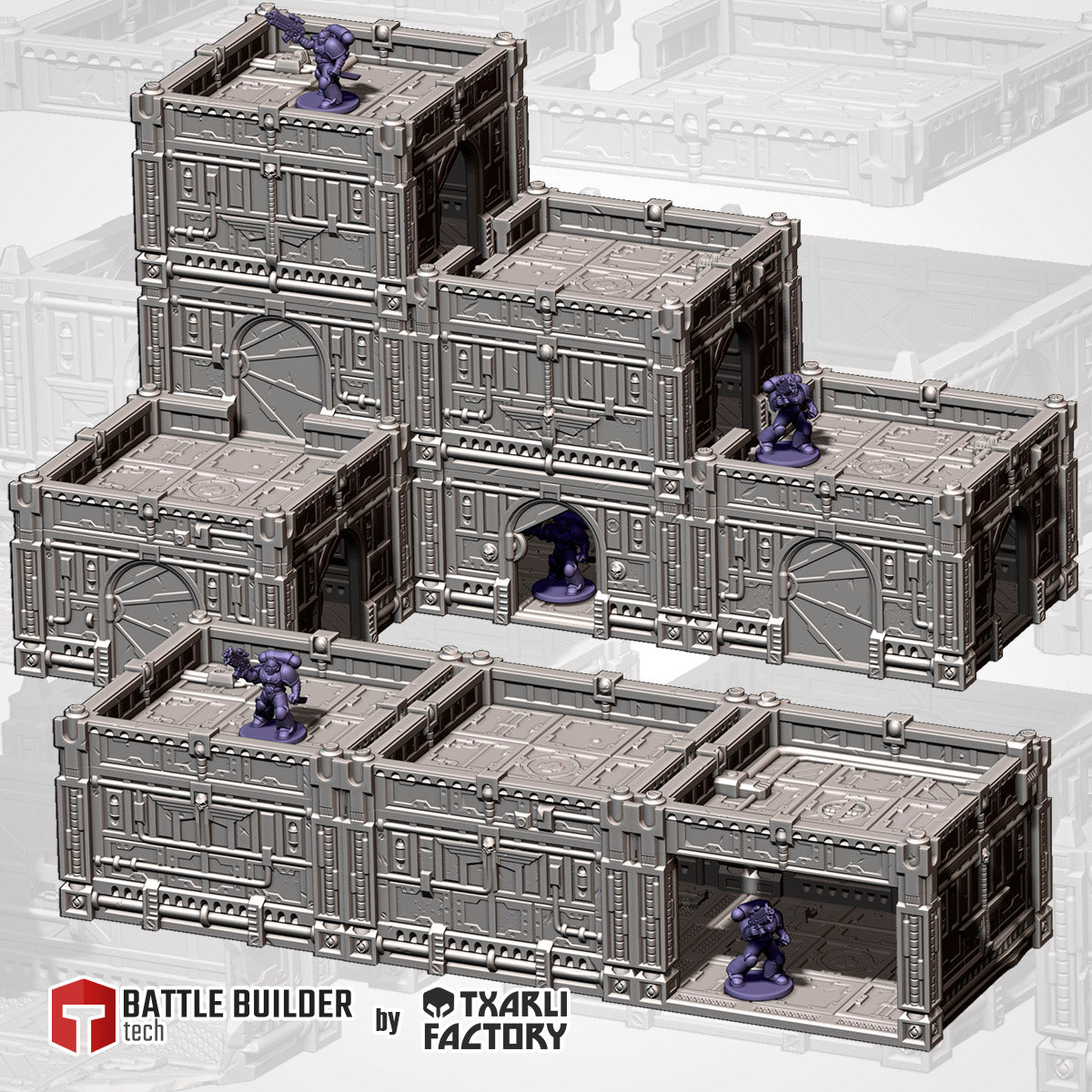 Modular Hive City Terrain, 23-Pc. Tabletop Urban Terrain, 28-32mm