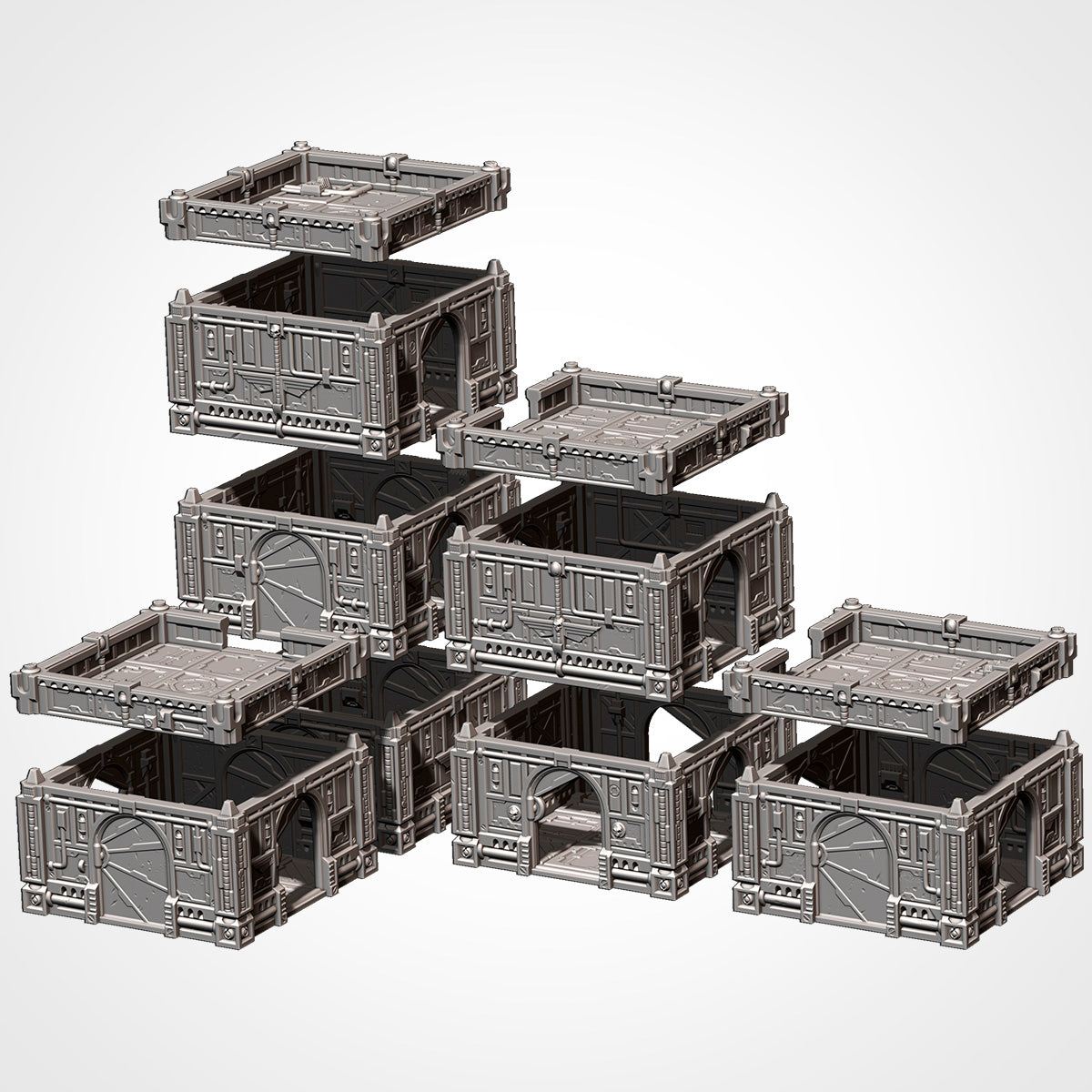 Modular Hive City Terrain, 23-Pc. Tabletop Urban Terrain, 28-32mm