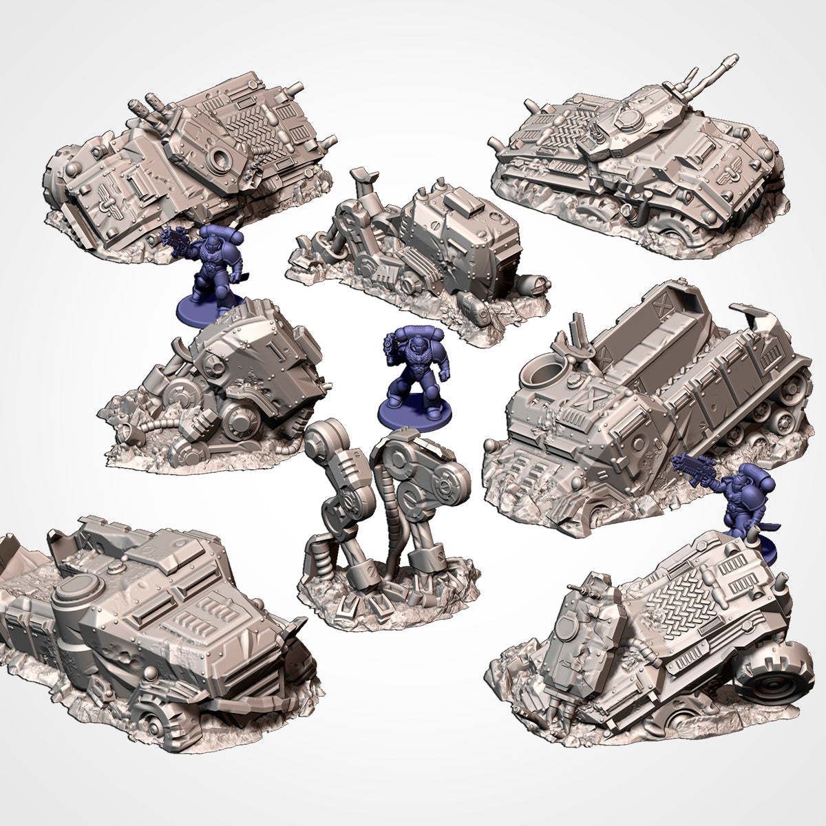 Vehicles Destroyed Txarli Factory 3D printed tabletop terrain image 2