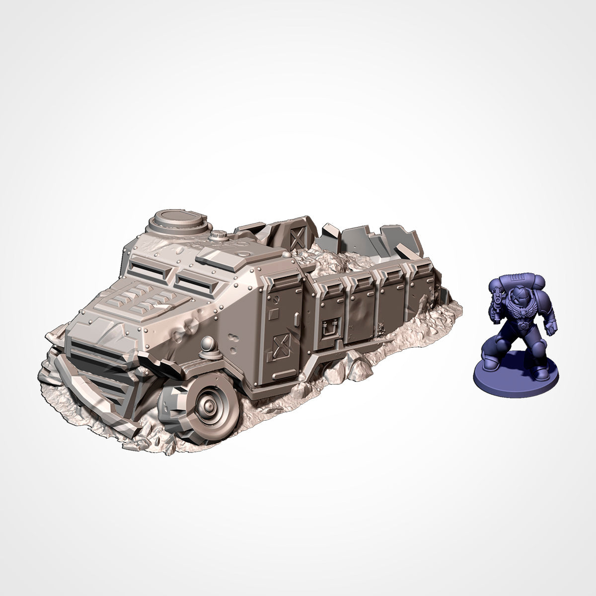 Vehicles Destroyed Txarli Factory 3D printed tabletop terrain image 3