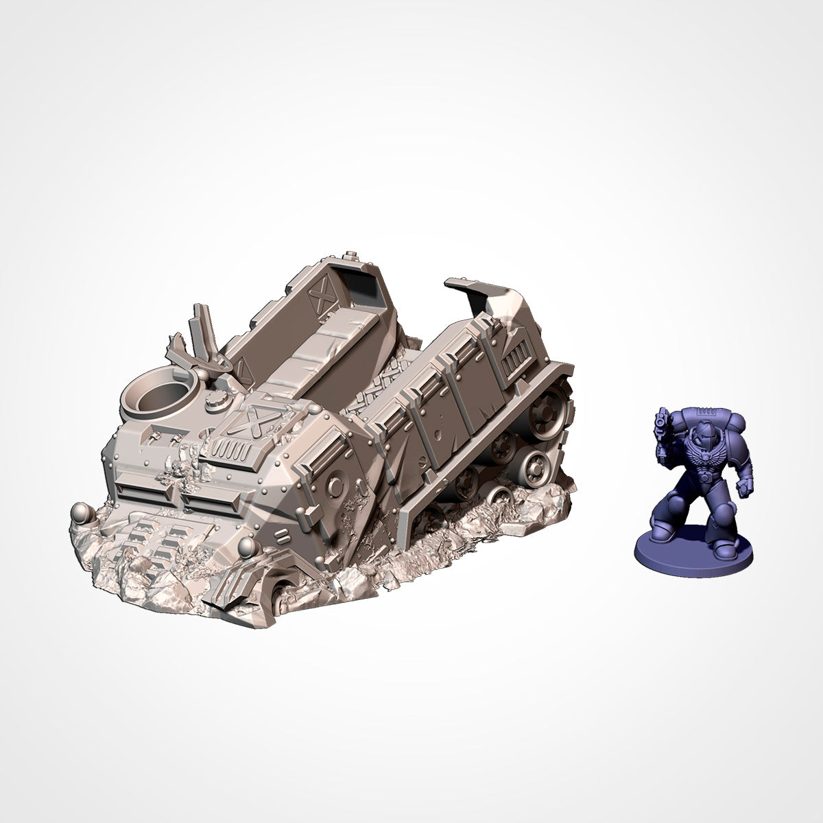 Vehicles Destroyed Txarli Factory 3D printed tabletop terrain image 5