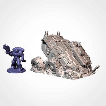 Vehicles Destroyed Txarli Factory 3D printed tabletop terrain image 9