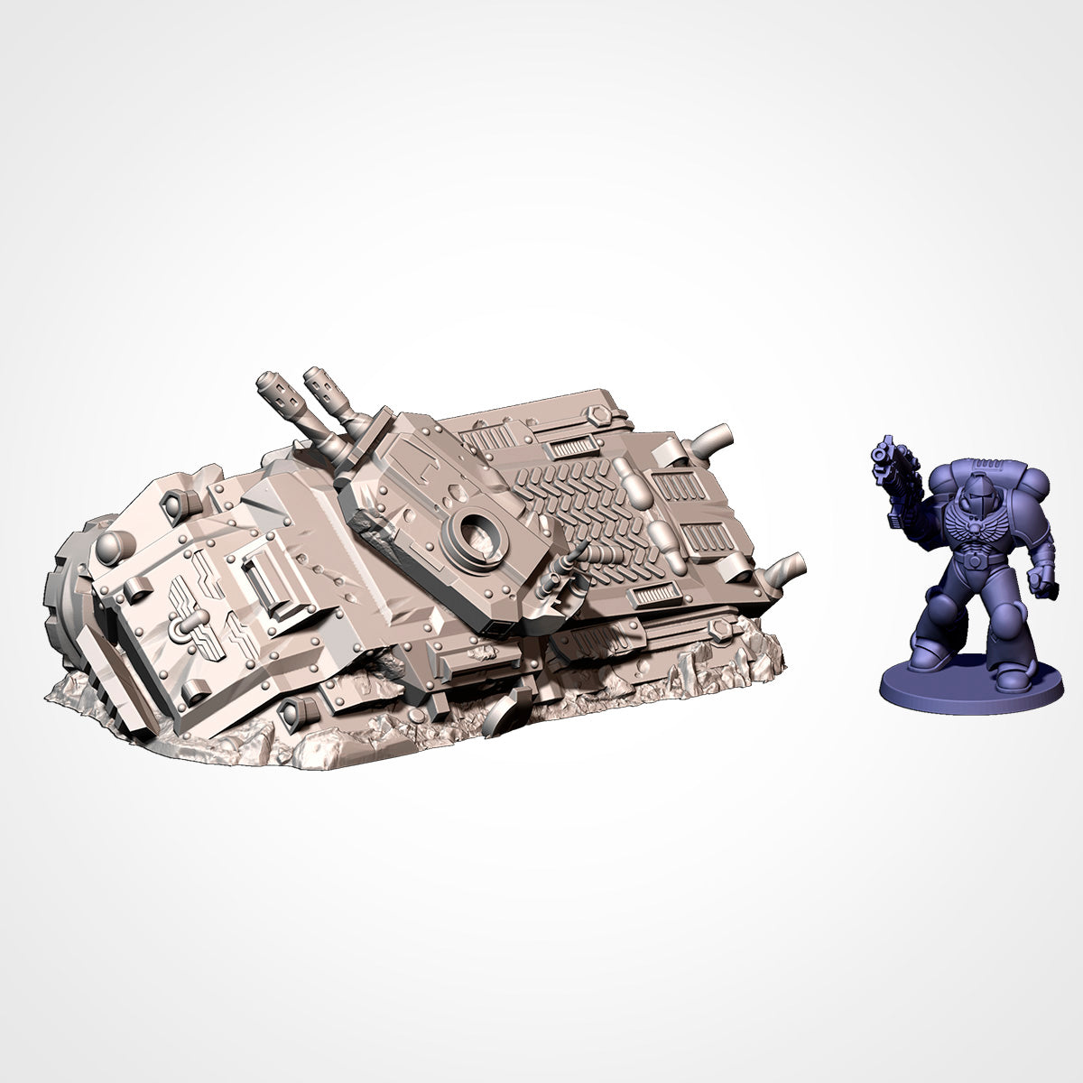 Vehicles Destroyed Txarli Factory 3D printed tabletop terrain image 11