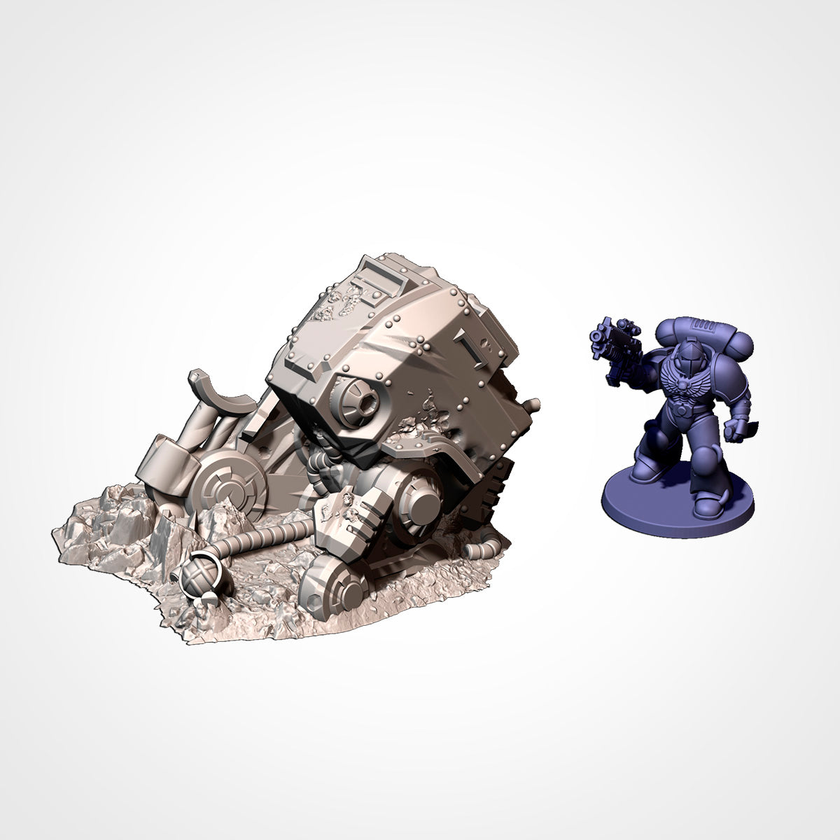 Vehicles Destroyed Txarli Factory 3D printed tabletop terrain image 13