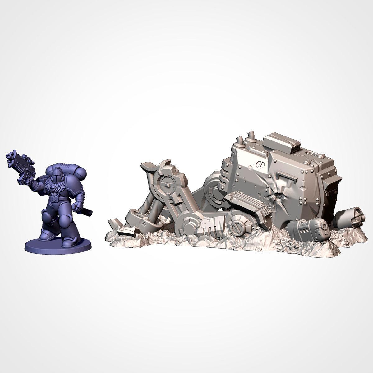 Vehicles Destroyed Txarli Factory 3D printed tabletop terrain image 17