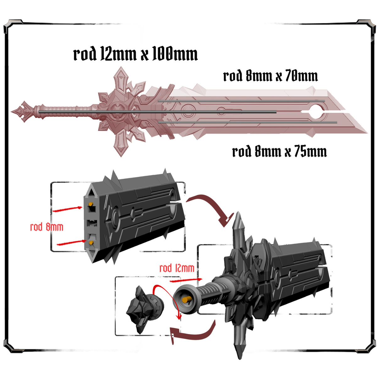 Ashrender Claymore – Full-Scale LED-Ready Cosplay Greatsword