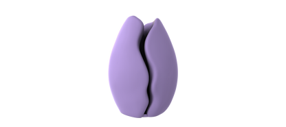 A 3D rendering of a purple flower-like object against a black background.