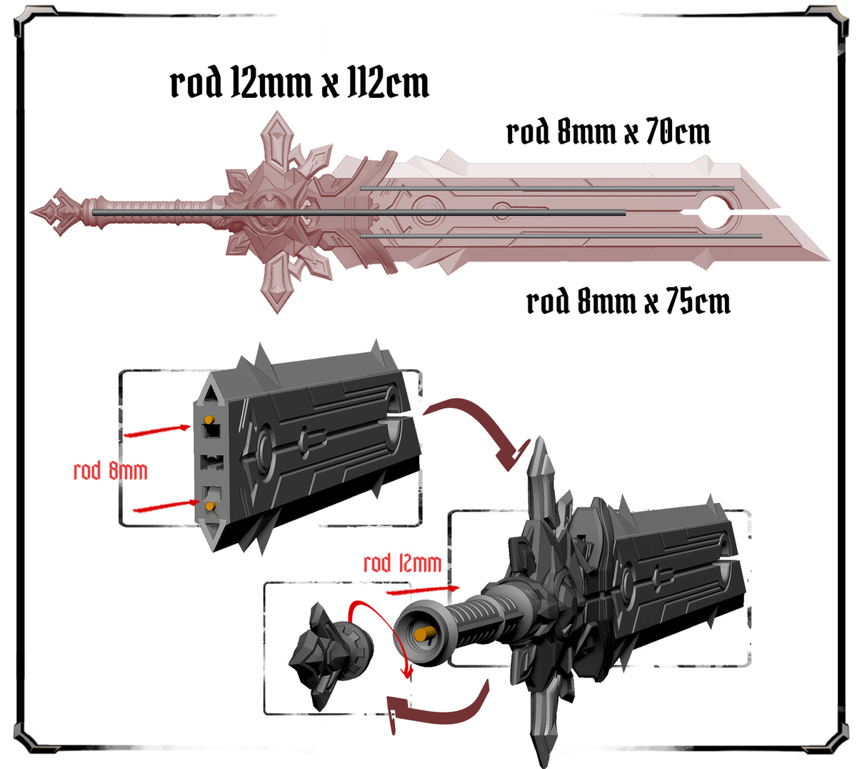 Ashrender Claymore – Full-Scale LED-Ready Cosplay Greatsword