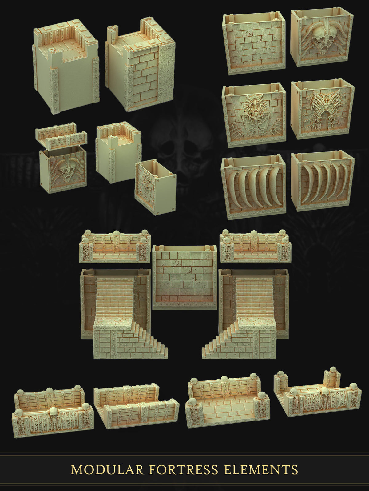 The Fortress of Steel and Bone Crossroads 3D printed tabletop terrain by 3DHexes – view 4