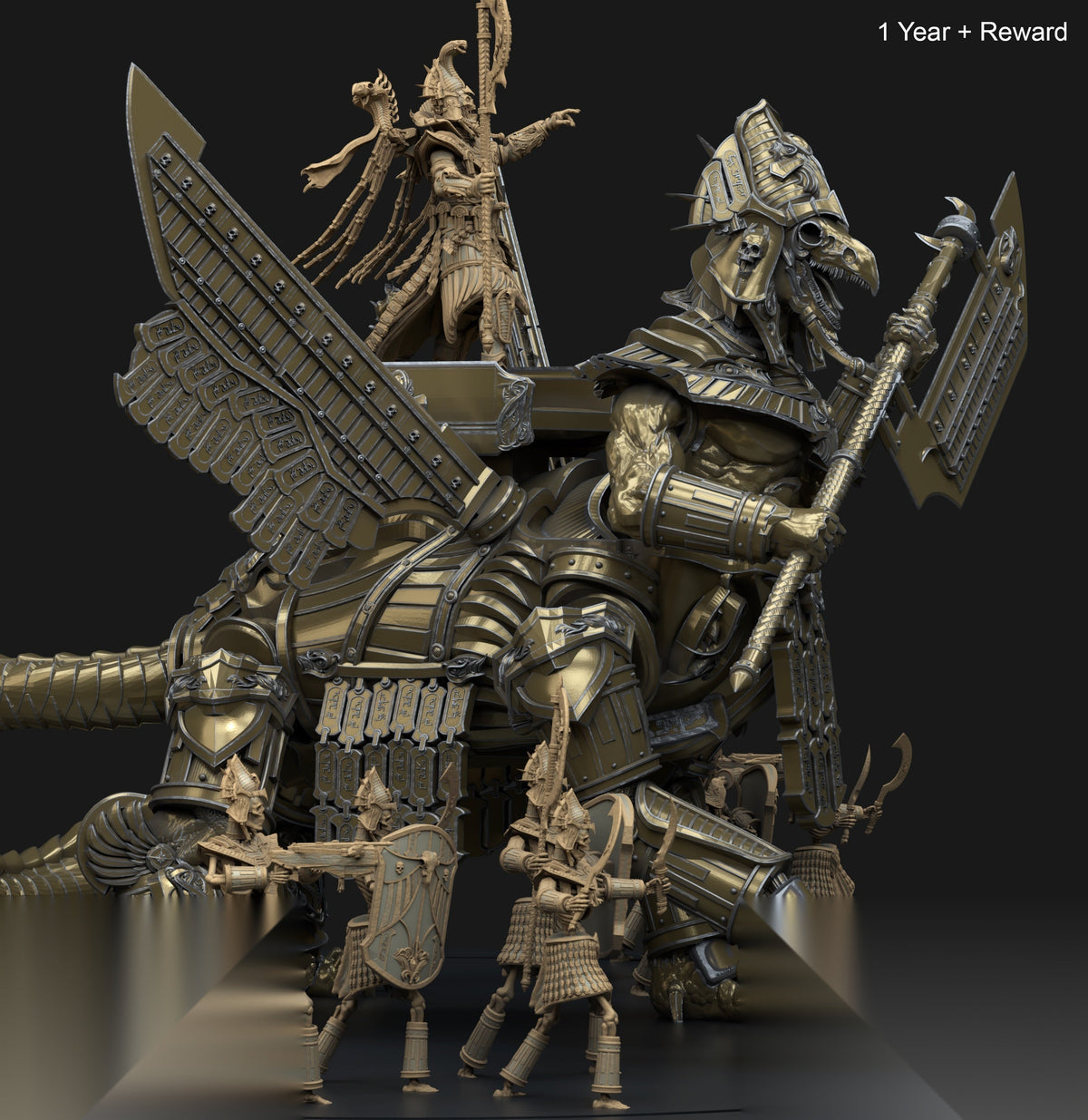 Winged Bone Rider diorama by 3DArtGuy, full scene view