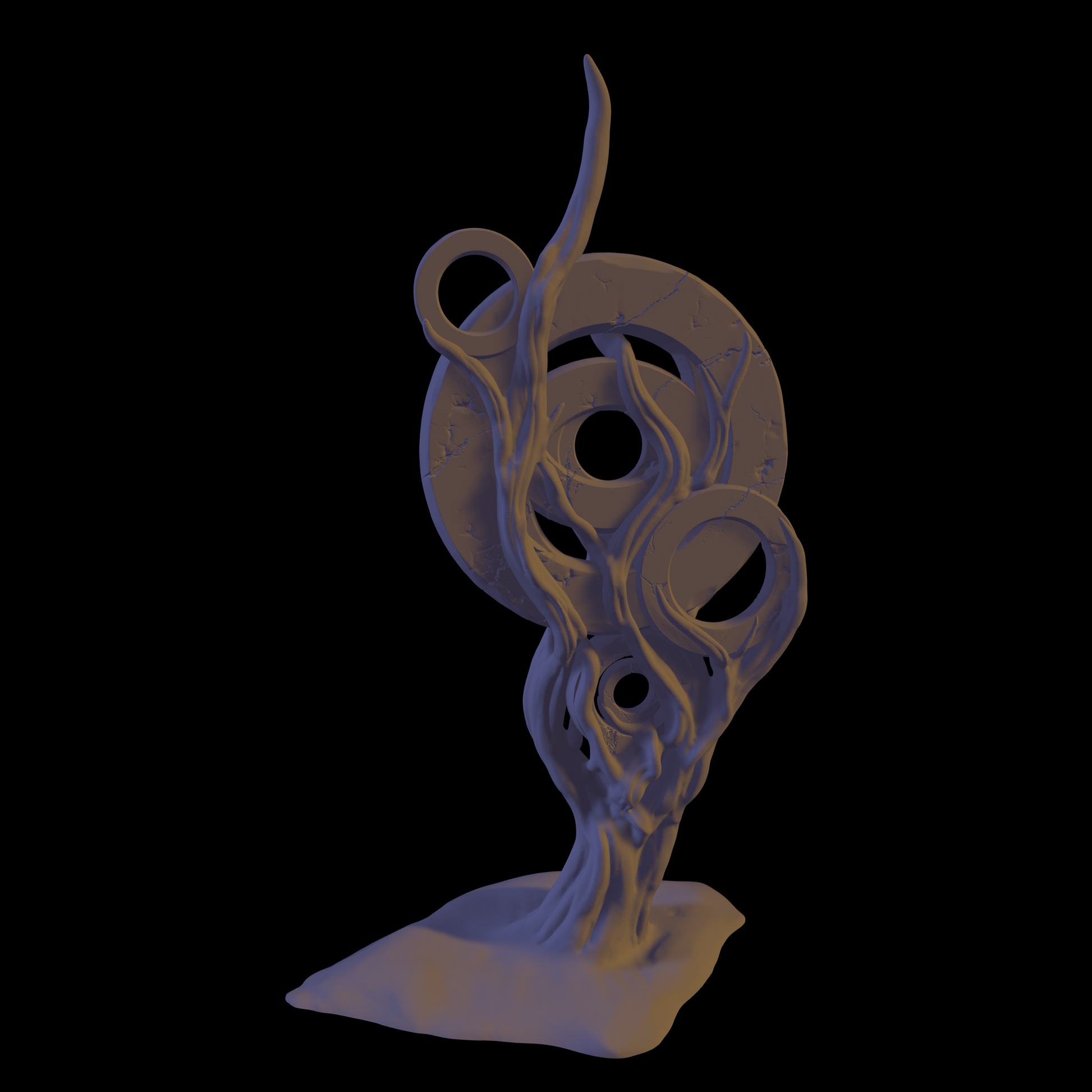 a 3d image of a strange object on a black background