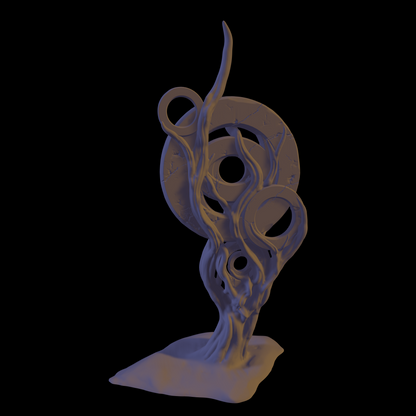 a 3d image of a strange object on a black background