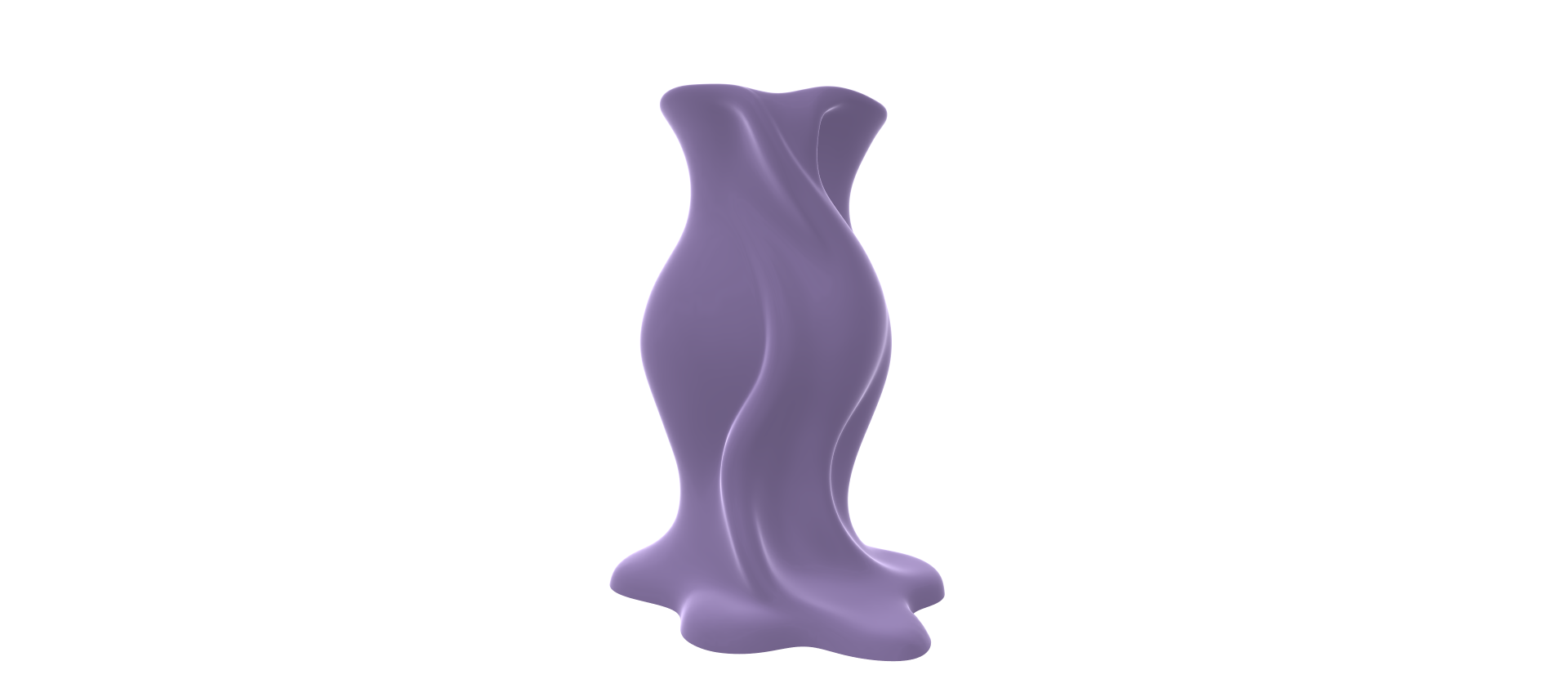 A 3D rendering of a purple, flowing dress against a black background.