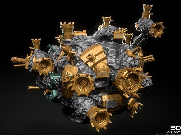 Orc Death Star 100mm - 500mm  Titan Proxy {By 3dArtGuy}