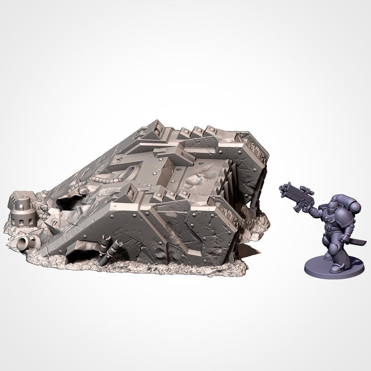 Crashed Tanks Terrain Set – Sci-Fi Wargaming 3D Printed Scenery for Tabletop Miniatures {By TxarliFactory}