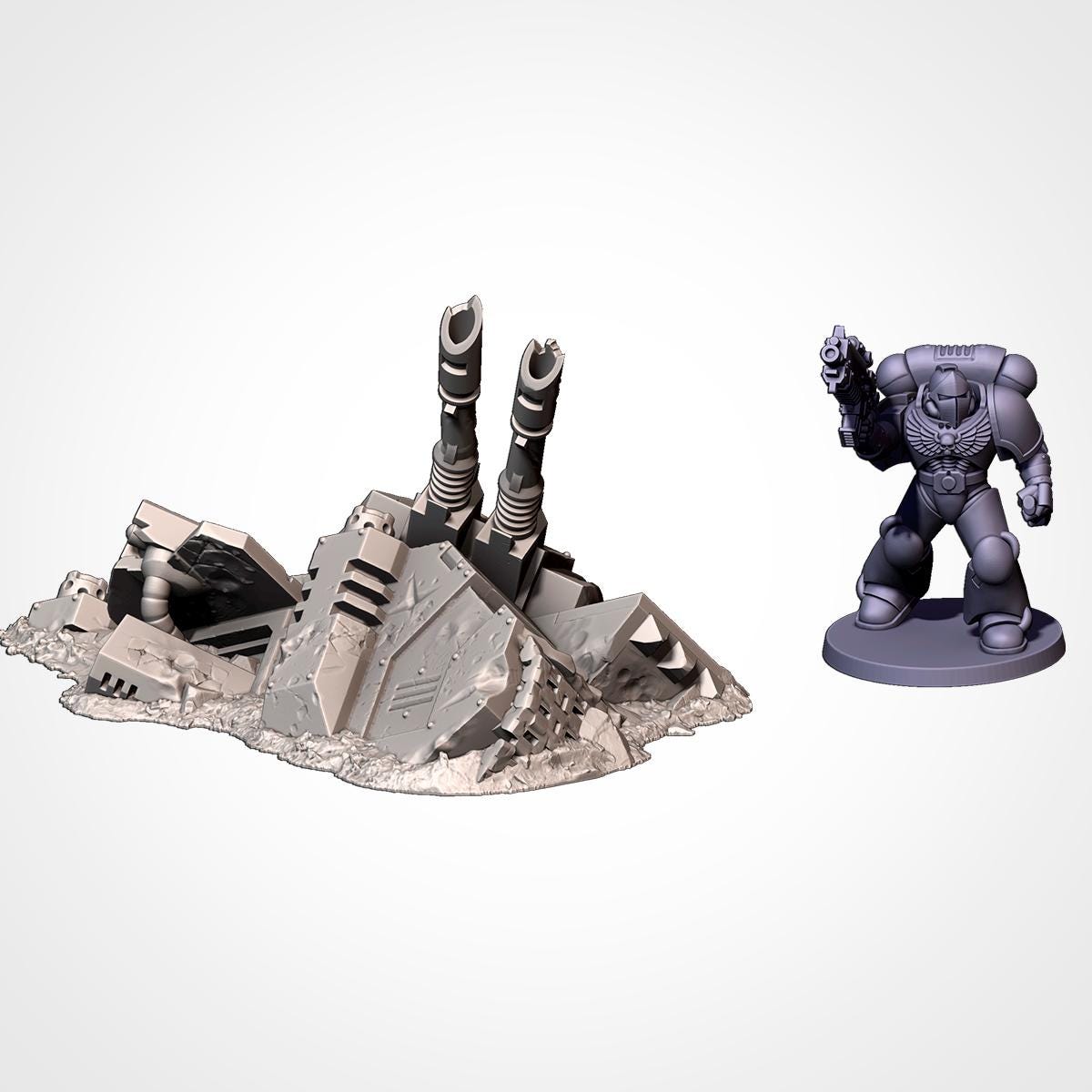 Crashed Tanks Terrain Set – Sci-Fi Wargaming 3D Printed Scenery for Tabletop Miniatures {By TxarliFactory}