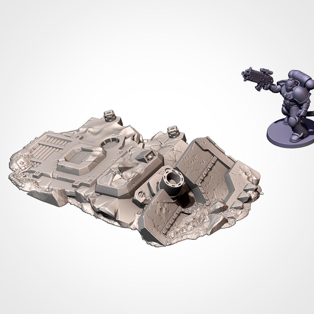 Crashed Tanks Terrain Set – Sci-Fi Wargaming 3D Printed Scenery for Tabletop Miniatures {By TxarliFactory}