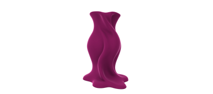A 3D rendering of a pink, flowing dress against a black background.