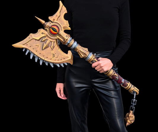 Fantasy Cosplay Axe - Double Or Single Bladed Modular Prop Weapon With Detailed Sculpted Textures