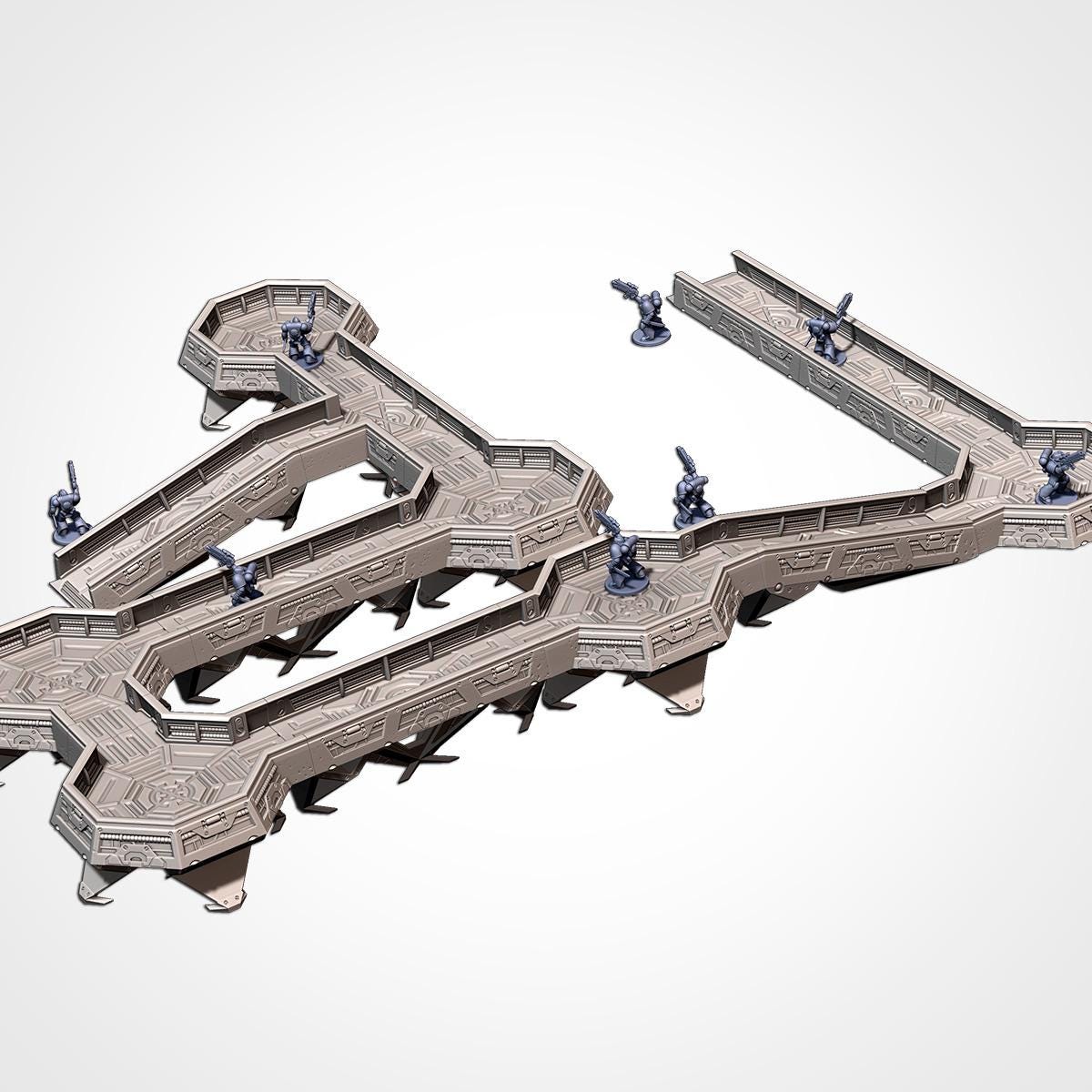 Sci-Fi Trenches Terrain Set for Wargaming - Modular Battlefield Fortifications {By TxarliFactory}