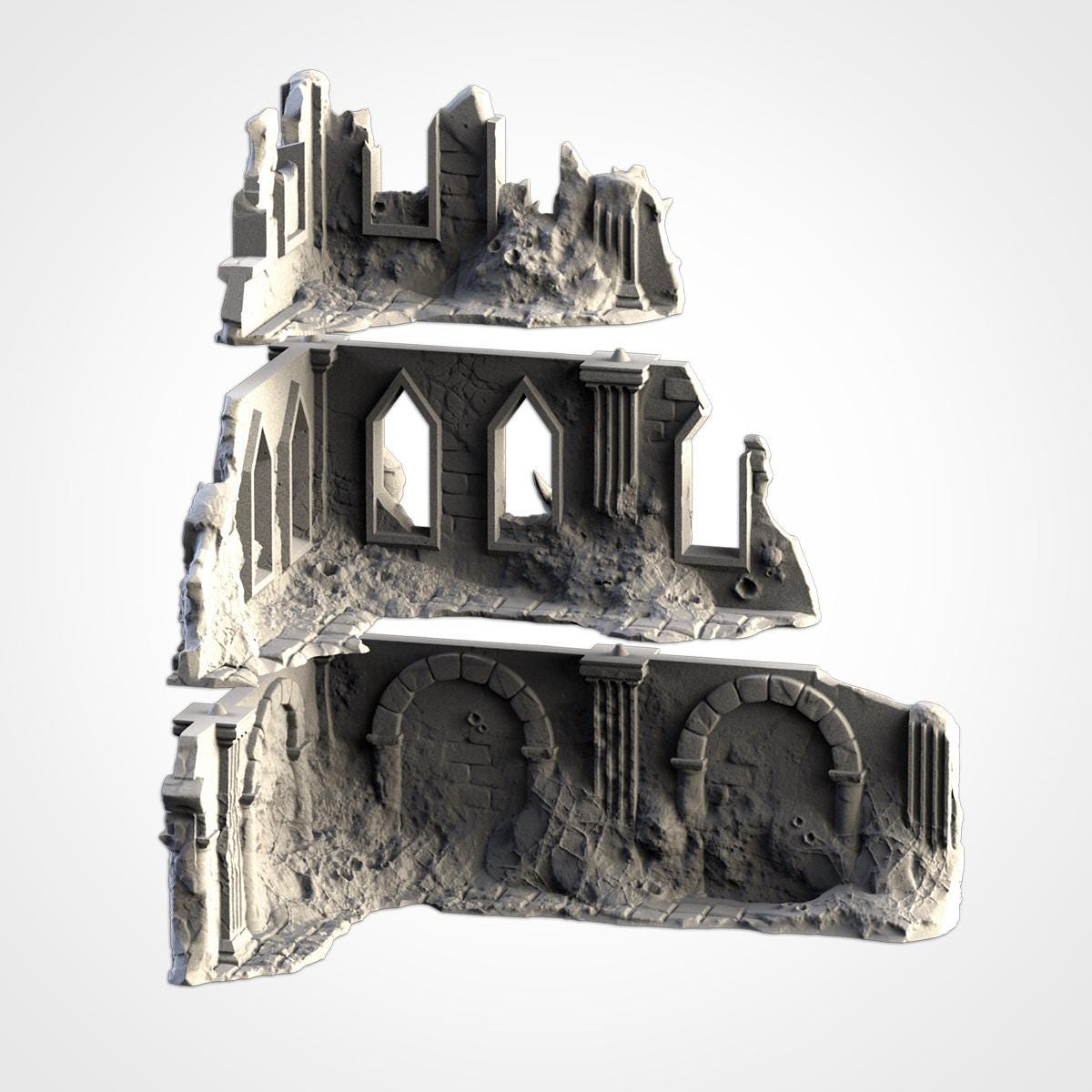 Infected Ruins Terrain – Pariah Style Set - Pieces- Sci-Fi Wargaming Scenery {By TXARLIFACTORY}