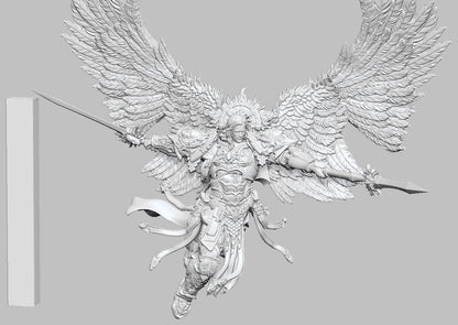 Armored Vampire Angel Leader Miniature – 3D Printed Tabletop Proxy Model