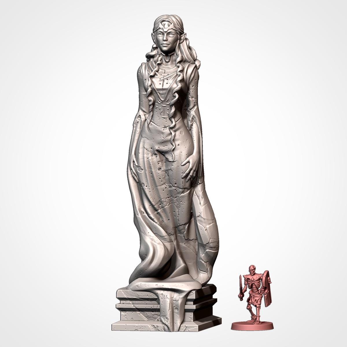 Elven Statues Terrain for Wargaming Fantasy D&D AoS and LOTR {By TxarliFactory}