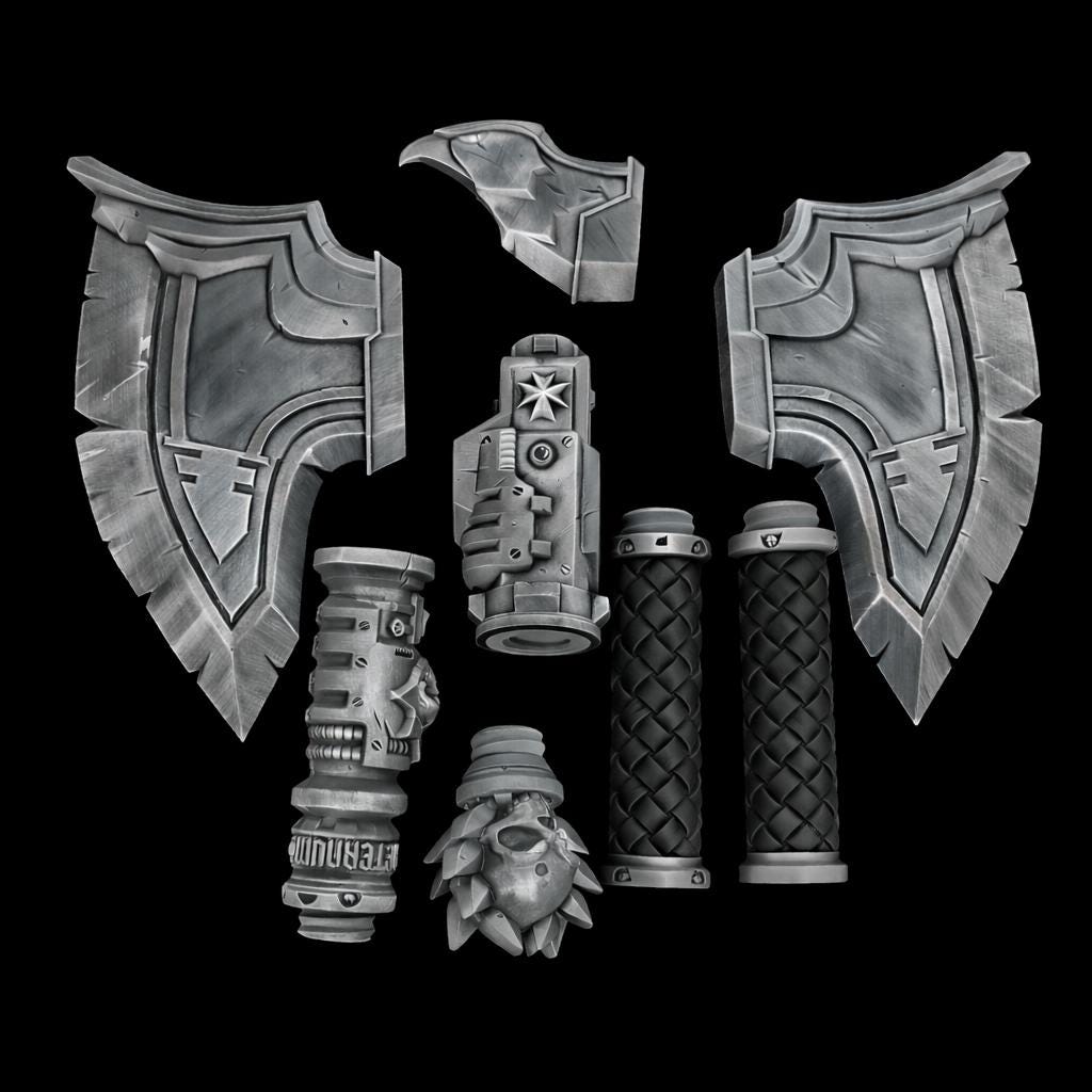 Fantasy Axe Cosplay - Modular Blade Design With Raven Head Detail | Eternal Forge Collection