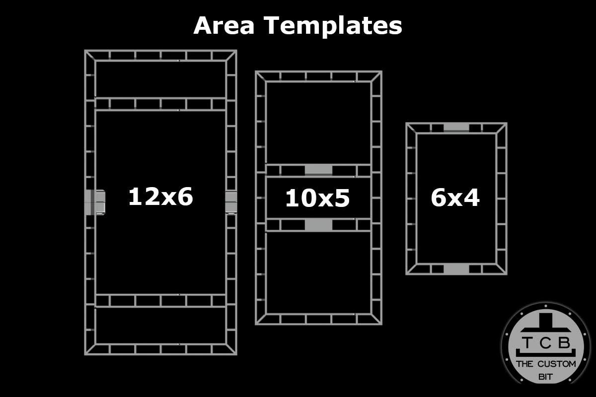 Foldable Simple Terrain 2 Floors, C Shape, 1 Floor- | Flat Storage | Pariah Nexus or WTC Terrain Option Set {By The Custom Bit}